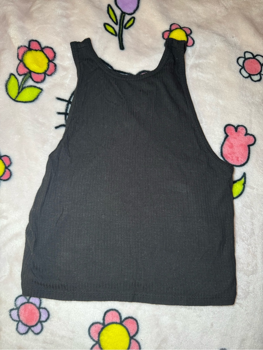 Hollister Black Ribbed High Neck Tank